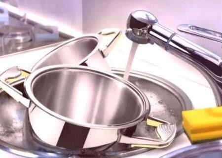 ظروف و لوازم استیل را بدون مواد شیمیایی بشویید